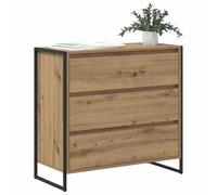 Buffet industriel moderne - vidaXL - 79x36x75,5 cm - Chêne Artisan - Bois d'ingénierie - Avec tiroir - Assemblage requis