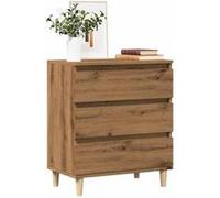 vidaXL Buffet chêne Artisanal 60x35x70 cm Bois d'ingénierie, Armoire, Placard, Buffet Haut, Armoire latérale, Armoire de Rangement