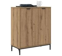 vidaXL Buffet Chêne Artisanal 69,5×33×82 cm Bois d'ingénierie portes à charnières pieds métal