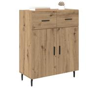 vidaXL Buffet Chêne Artisanal 69,5 x 34 x 90 cm Bois d'ingénierie, Buffet Moderne, rectangulaire, Rangement spacieux, Bois Composite Robuste, Design Chic, Finition Mate, poignées métal