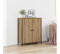 vidaXL Buffet Chêne artisanal 70 x 30 x 80 cm – Bois d'ingénierie et acier, moderne et minimaliste