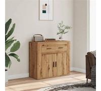 vidaXL Buffet chêne Artisanal 80x33x70 cm Bois d'ingénierie, Meuble, Meuble de Rangement, Armoire, Placard, Meuble latéral, Organisateur de Maison