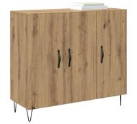 Buffet en bois d'ingénierie - vidaXL - 90x34x80 cm - Chêne artisanal - 3 portes - Pieds à épingle - Design polyvalent