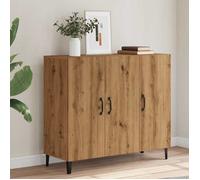 vidaXL Buffet chêne artisanal - 90x34x80 cm - Bois d'ingénierie - Marron