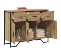 vidaXL Buffet chêne Artisanal 97 x 32.5 x 74.5 cm Bois d'ingénierie, Meuble de Salon, Buffet rectangulaire Industriel, Rangement Polyvalent, Style Moderne, Texture Parfaite, Design Urbain