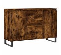 vidaXL Buffet - Armoire latérale - Meuble de rangement avec pieds, chêne fumé, bois d'ingénierie