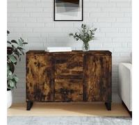 vidaXL Buffet chêne fumé 104x35x70 cm bois d'ingénierie827217 Marron G