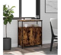 vidaXL Buffet 835531 - Meuble de rangement avec porte, chêne fumé 70x30x80 cm bois d'ingénierie