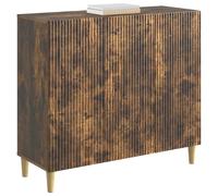 vidaXL Buffet Chêne fumé 89 x 34,5 x 80 cm Bois d'ingénierie, Salle de séjour, Buffet Vintage, Meuble de Rangement, Style Chic avec Pieds effilés, Finition Bois Classique