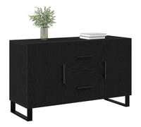 vidaXL Buffet Chêne Noir 100 x 36 x 60 cm Bois d'ingénierie, Buffet Moderne, Rangement rectangulaire, Meuble Pratique, élégant Cabinet, tiroirs et Portes spacieux, Design Minimaliste