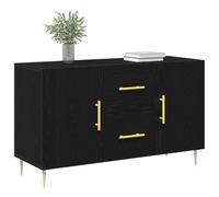 vidaXL Buffet Chêne noir 100 x 36 x 60 cm Bois d'ingénierie – Meuble salle à manger, Design épuré
