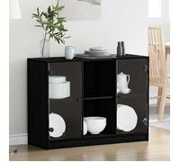 vidaXL Buffet Chêne noir Bois aggloméré 100 x 37 x 75,5 cm