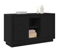 vidaXL Buffet Chêne Noir 102 x 35 x 60 cm Bois d'ingénierie | Fini mat qui s'intègre facilement partout, Trois compartiments spaciaux inclus, Bois d'ingénierie robuste