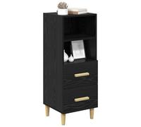 vidaXL Buffet Chêne Noir – Bois d'ingénierie 34×34,5×90 cm – Rangement moderne