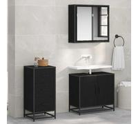 Buffet bas - VIDAXL - 883587 - Chêne noir - Bois d'ingénierie & acier - Compact 35.5x35x76 cm