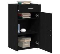vidaXL Buffet avec tiroir chêne noir 50 x 42,5 x 93 cm – design moderne, rangement spacieux