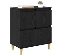 vidaXL Buffet Chêne Noir 60 x 35 x 70 cm Bois d'ingénierie, Buffet Rustique, Meuble en Bois rectangulaire, Espace de Rangement pour Essentiels de Repas, Chic Organisateur