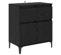 vidaXL Buffet Chêne noir 60 x 35 x 70 cm Bois d'ingénierie et fer