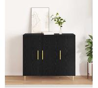 vidaXL Buffet Chêne noir 90 x 34 x 80 cm en bois reconstitué