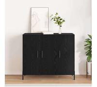 vidaXL Buffet Chêne noir 90 x 34 x 80 cm Bois d'ingénierie 869081