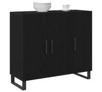 vidaXL Buffet Chêne Noir 90 x 34 x 80 cm Bois d'ingénierie | Y'a plein de place pour tes affaires, Élégant et épuré avec des lignes claires, Fait pour durer avec du chêne massif
