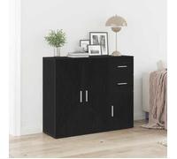 vidaXL Buffet chêne noir 91x29,5x75 cm bois d'ingénierie, armoire, placard, buffet haut, armoire latérale, armoire de 862003