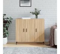 vidaXL Buffet chêne sonoma 90x34x80 cm bois d'ingénierie Marron G