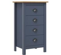 vidaXL Buffet Hill – Bois de pin solide 46x35x80 cm – Gris et marron