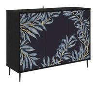 vidaXL Buffet DOKKUM Chêne Noir 102 x 33 x 76 cm Bois d'ingénierie, Meuble de Rangement pour Salon, Buffet rectangulaire, mobilier Moderne, Solution spacieuse pour la Maison