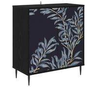 vidaXL Buffet DOKKUM Chêne Noir 69 x 33 x 76 cm Bois d'ingénierie, Buffet rectangulaire Moderne, Meuble de Rangement Chic pour Salon et Salle à Manger, Solution Pratique pour la Maison
