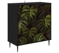 vidaXL Buffet ELBURG Chêne Noir 69 x 33 x 76 cm Bois d'ingénierie, Buffet rectangulaire Moderne, Meuble de Rangement Chic pour Salon et Salle à Manger, Solution Pratique pour la Maison