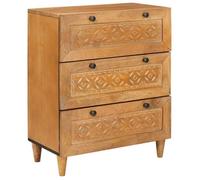 VIDAXL Buffet en bois de manguier massif Marron clair 60 x 33 x 75 cm - 1 tiroir, style contemporain