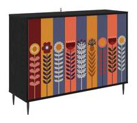 vidaXL Buffet Essen Chêne Noir 102 x 33 x 76 cm Bois d'ingénierie, Meuble de Rangement pour Salon, Buffet rectangulaire, mobilier Moderne, Solution spacieuse pour la Maison
