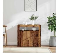 vidaXL Buffet avec LED Vieux bois 80x35x75 cm Bois d'ingénierie Multicolore