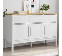 Buffet FLORO blanc 114x43x74 cm bois massif de pin