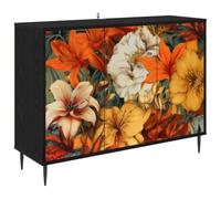 vidaXL Buffet GENNEP Chêne Noir 102 x 33 x 76 cm Bois d'ingénierie, Meuble de Rangement pour Salon, Buffet rectangulaire, mobilier Moderne, Solution spacieuse pour la Maison