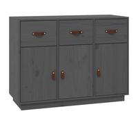 vidaXL Buffet Gris 100x40x75 cm Bois massif de pin