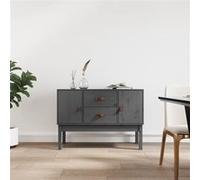 vidaXL Buffet Gris 110x40x78 cm Bois massif de pin