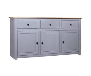 vidaXL Buffet Gris 135x40x80 cm Pin Solide Assortiment Panama