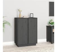 vidaXL Buffet Gris 60x35x80 cm Bois massif de pin