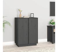 vidaXL Buffet Gris 80 cm - Bois massif de pin