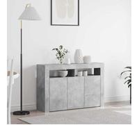 vidaXL Buffet Gris béton 116 x 30 x 75 cm Bois d'ingénierie, Buffet rectangulaire Moderne pour Salon, Design Minimaliste, Meuble organisé, Rangement Pratique