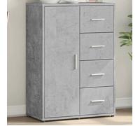 vidaXL Buffet Gris béton 60x31x84 cm Bois d'ingénierie, Armoire de Rangement, Meuble d'entrée, Meuble d'appoint, Meuble de Rangement de Cuisine