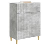 vidaXL Buffet Gris béton 66 x 34,5 x 90 cm Bois d'ingénierie, Unité de Rangement Chic en Bois, Buffet Vintage avec étagères, Organisateur et Cabinet Multifonctionnel