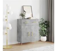 vidaXL Buffet gris béton 69,5x34x90 cm bois d'ingénierie
