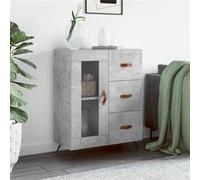 vidaXL Buffet gris béton 69,5x34x90 cm bois d'ingénierie