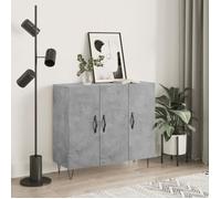 vidaXL Buffet Meuble de rangement 90x34x80 cm Bois d'ingénierie Gris béton