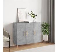 vidaXL Buffet gris béton 90x34x80 cm bois d'ingénierie