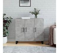 vidaXL Buffet gris béton 90x34x80 cm bois d'ingénierie828136 Gris G