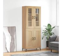 vidaXL Buffet Haut, Armoire de Rangement avec Pieds, Meuble de Rangement, Organisateur Salon Salle de Séjour, Moderne, Chêne Sonoma Bois d'Ingénierie